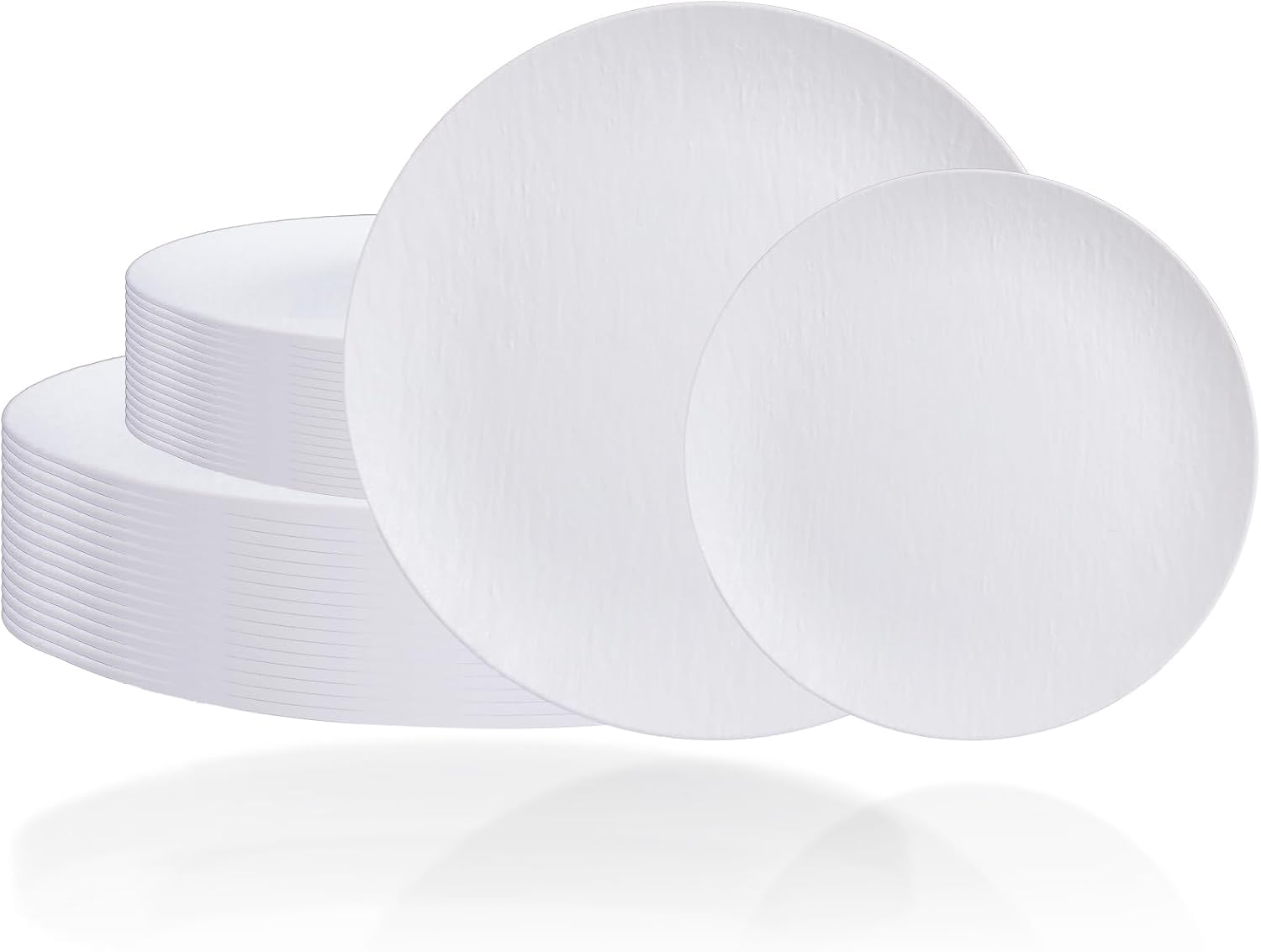 32pc White Hard Plastic Reusable Dinnerware Set, 16 Dinner & 16 Dessert Plates